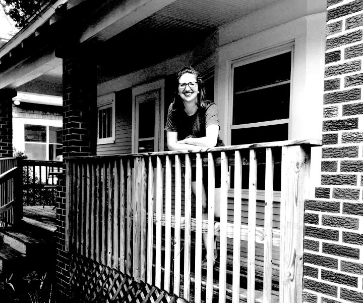 Woman on a porch